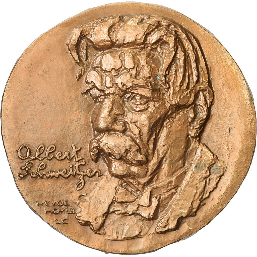 Francja, medal, Albert Schweitzer, Brązowy, Revol, MS(63)