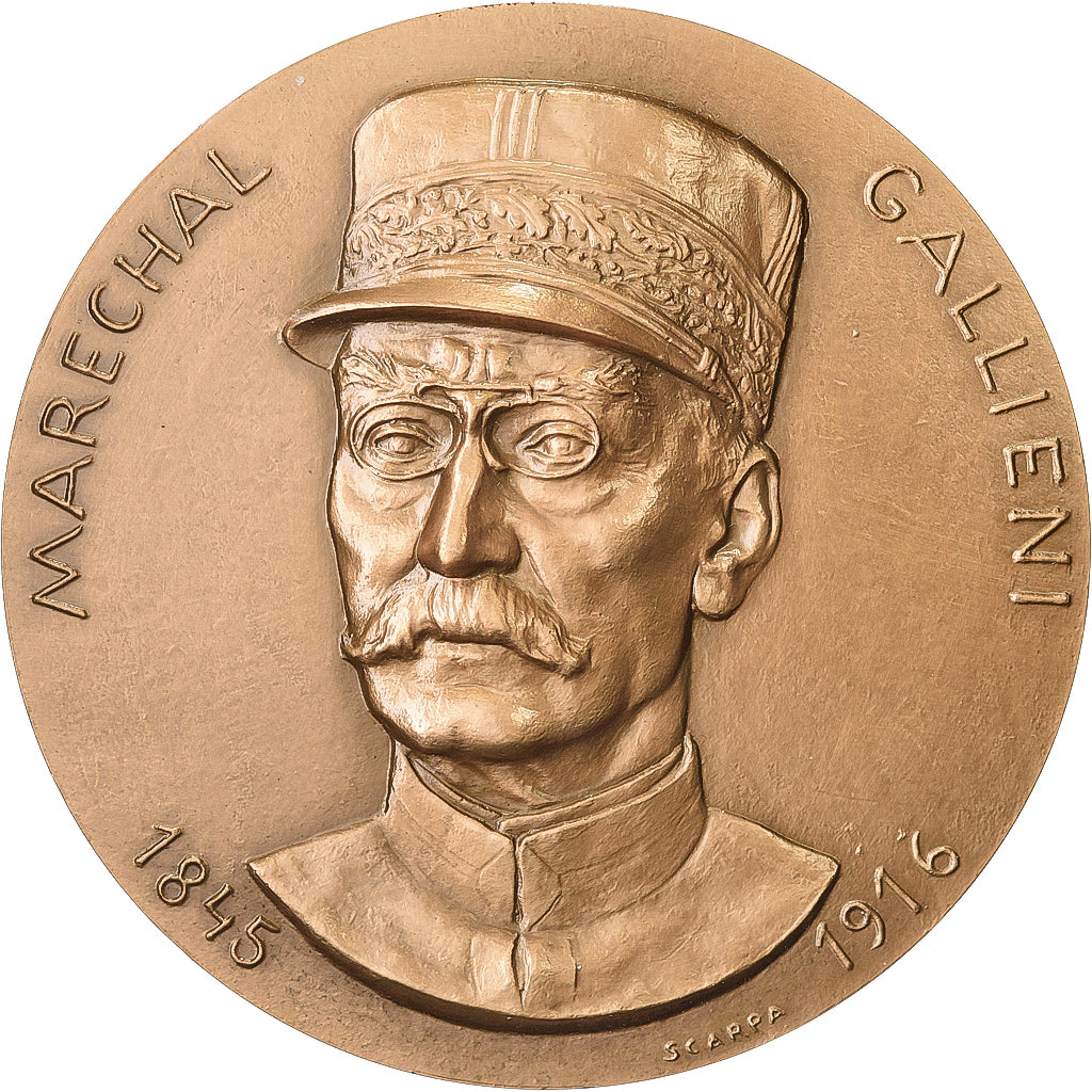 France, Medal, Maréchal Gallieni, 1966, Bronze, Scarpa, MS(63)