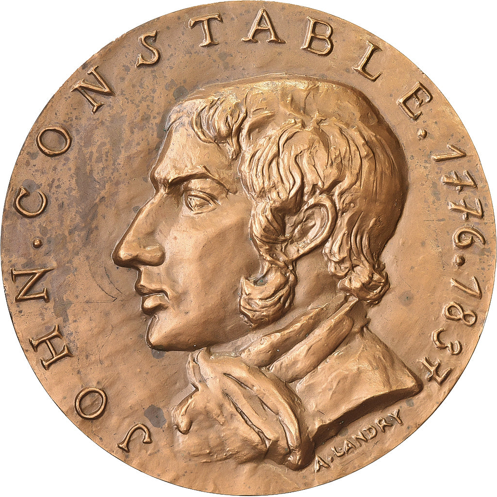 France, Medal, John Constable, 1966, Bronze, Annette Landry, MS(63)