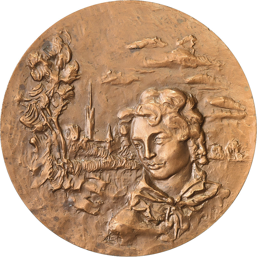 France, Medal, John Constable, 1966, Bronze, Annette Landry, MS(63)