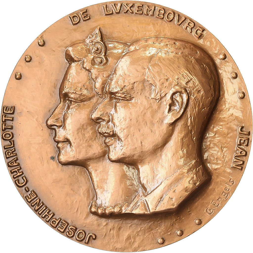 Francia, medaglia, Joséphine-Charlotte et Jean de Luxembourg, Bronzo, Engels