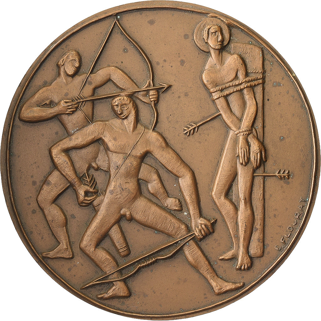 France, Medal, Le Martyre de Saint Sébastien, n.d., Bronze, Flourat, MS(63)