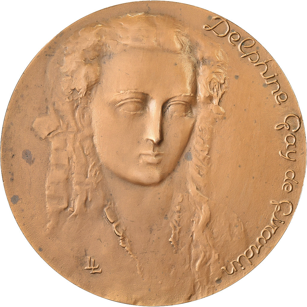 Francia, medaglia, Delphine de Girardin, 1967, Bronzo, SPL