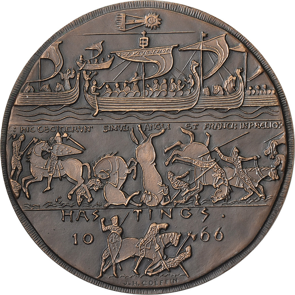 Francia, medaglia, Bataille de Hastings, Bronzo, Coeffin, SPL