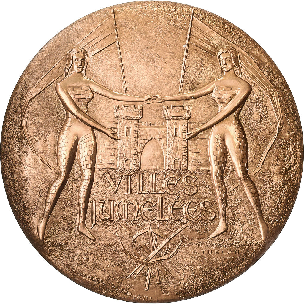 France, Medal, Villes Jumelées ,, 1975, Bronze, Turlan, MS(63)