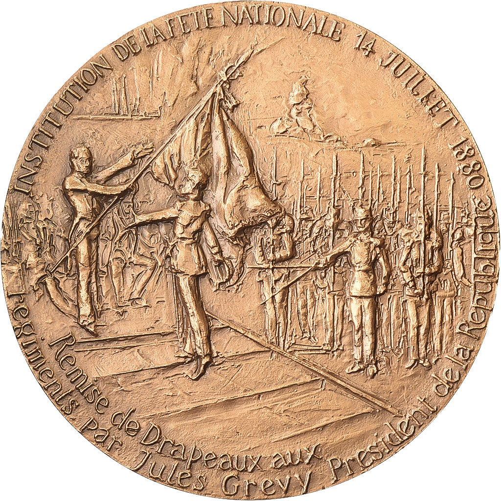 France, Medal, Institution de la Fête Nationale, Jules Grévy, 1983, Bronze