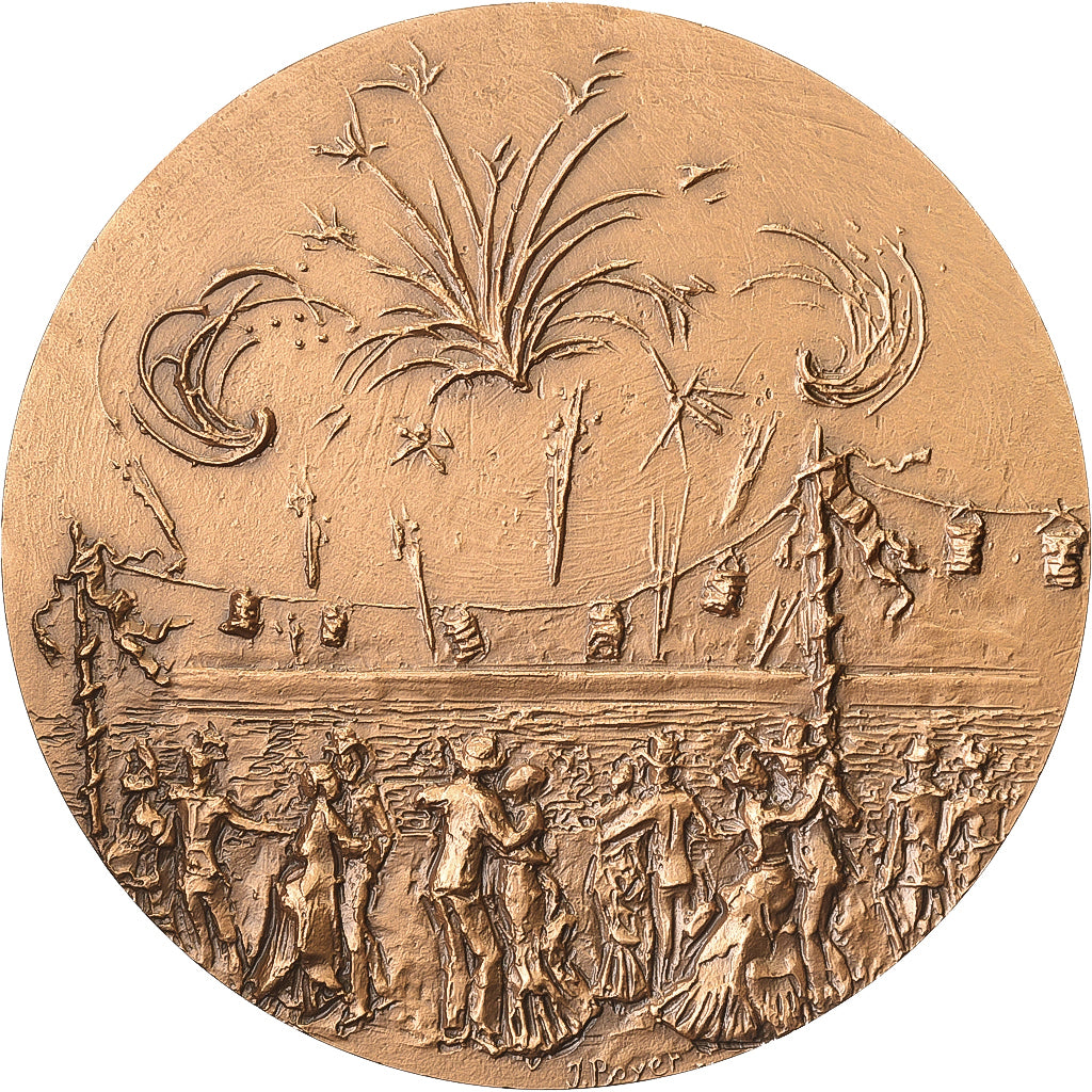 France, Medal, Institution de la Fête Nationale, Jules Grévy, 1983, Bronze