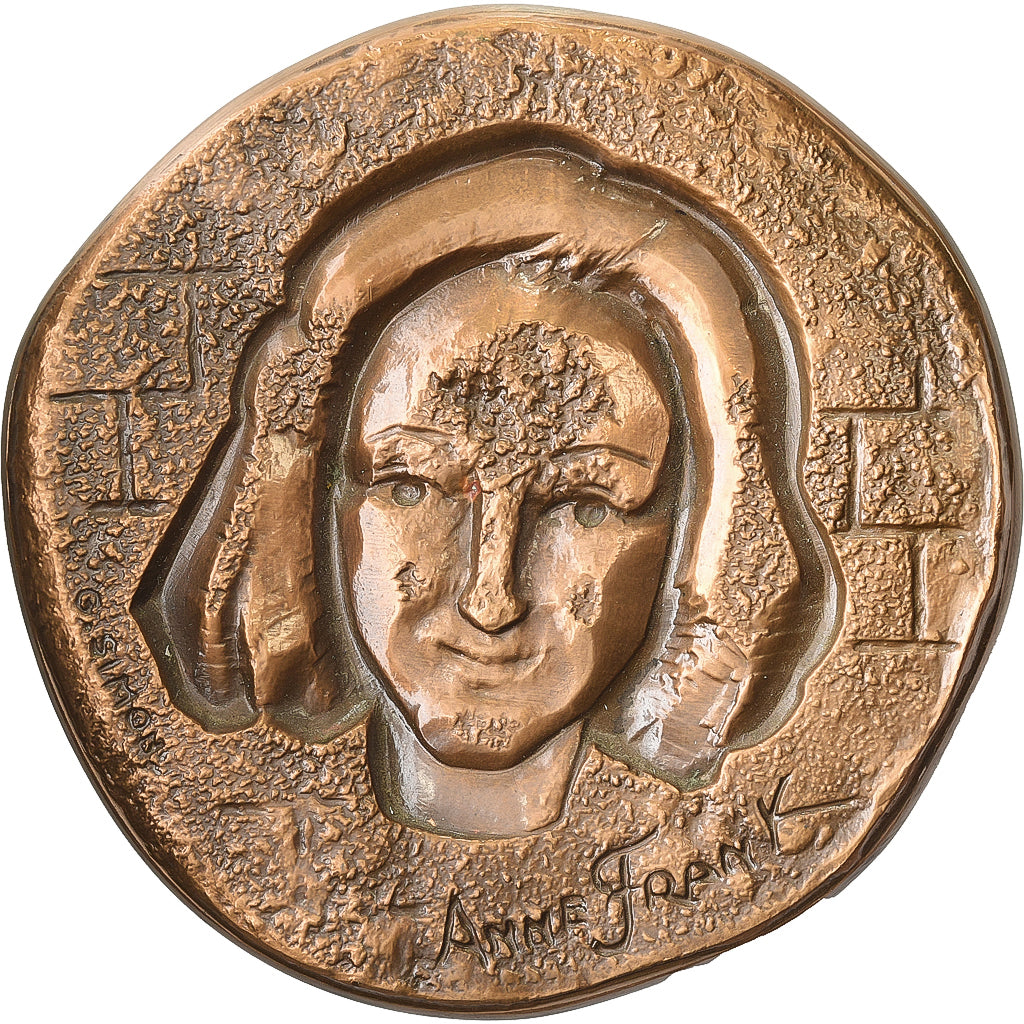 France, Medal, Anne Frank, Bronze, Simon, MS(63)