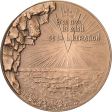 France, Médaille, Débarquement, Soleil de la Libération, 1969, Bronze, SPL