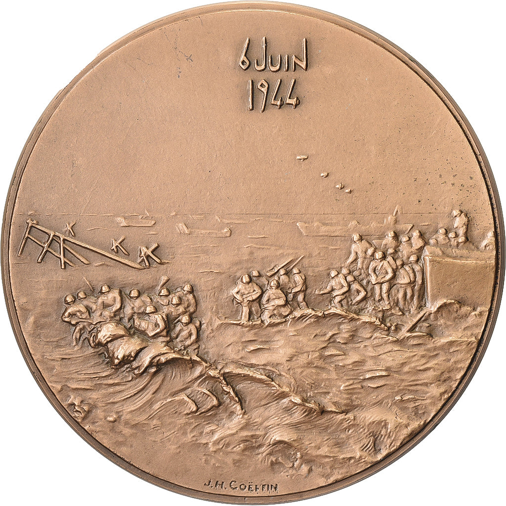 Francia, medaglia, Débarquement, Soleil de la Libération, 1969, Bronzo
