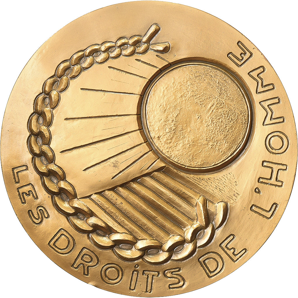 France, Medal, Les Droits de L 'Homme, Bronze Florentin, Buisson, MS(63)