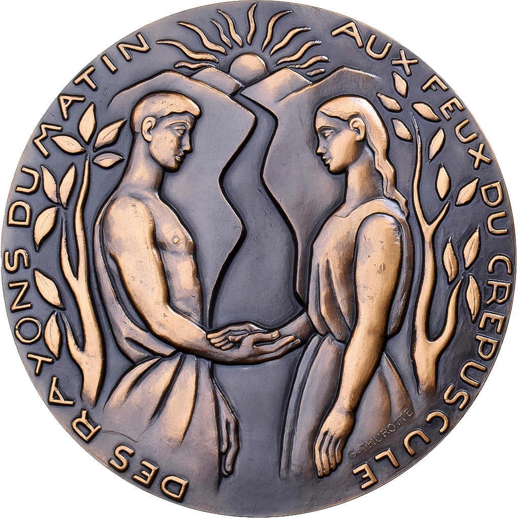 Francia, medaglia, Médaille de Fiançailles, 1967, Bronzo, Thurotte, SPL