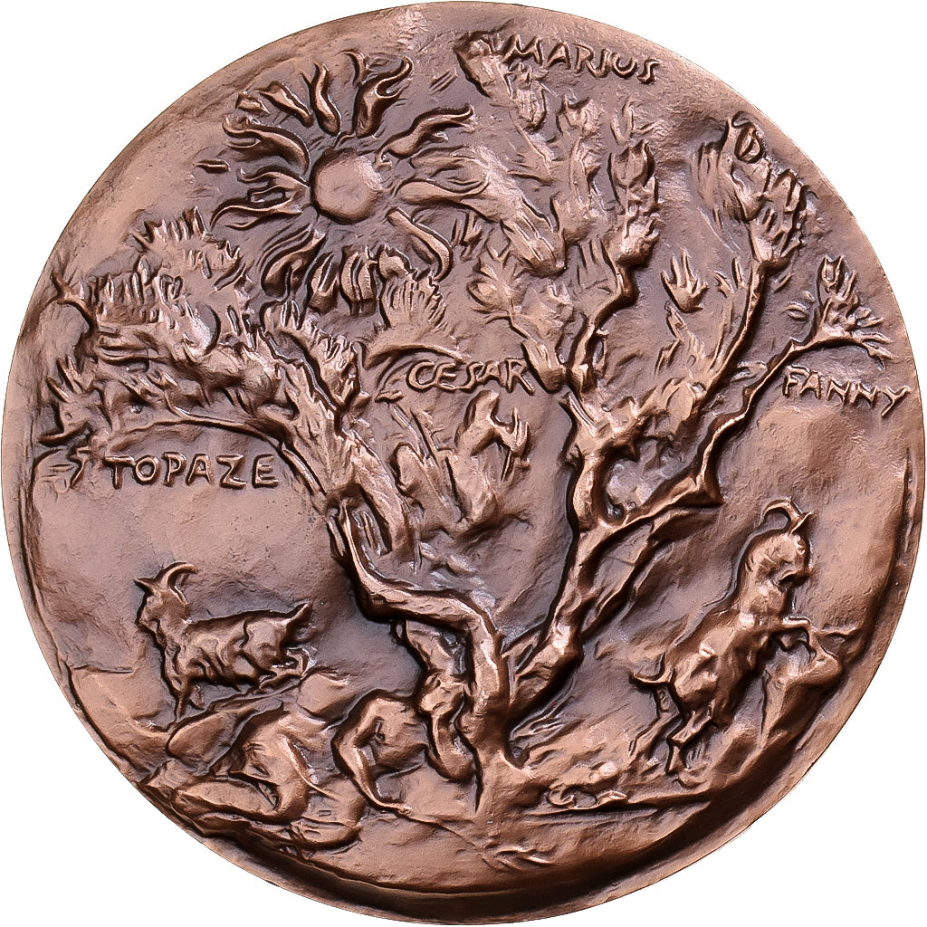 Francia, medalla, Marcel Pagnol, Académie Française, 1975, Bronce, Corbin, SC