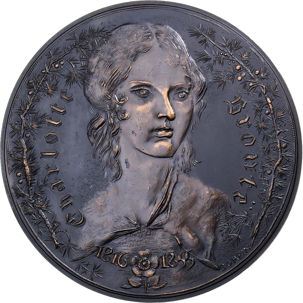 Francia, medaglia, Charlotte Brontë, Bronzo, Corbin, SPL