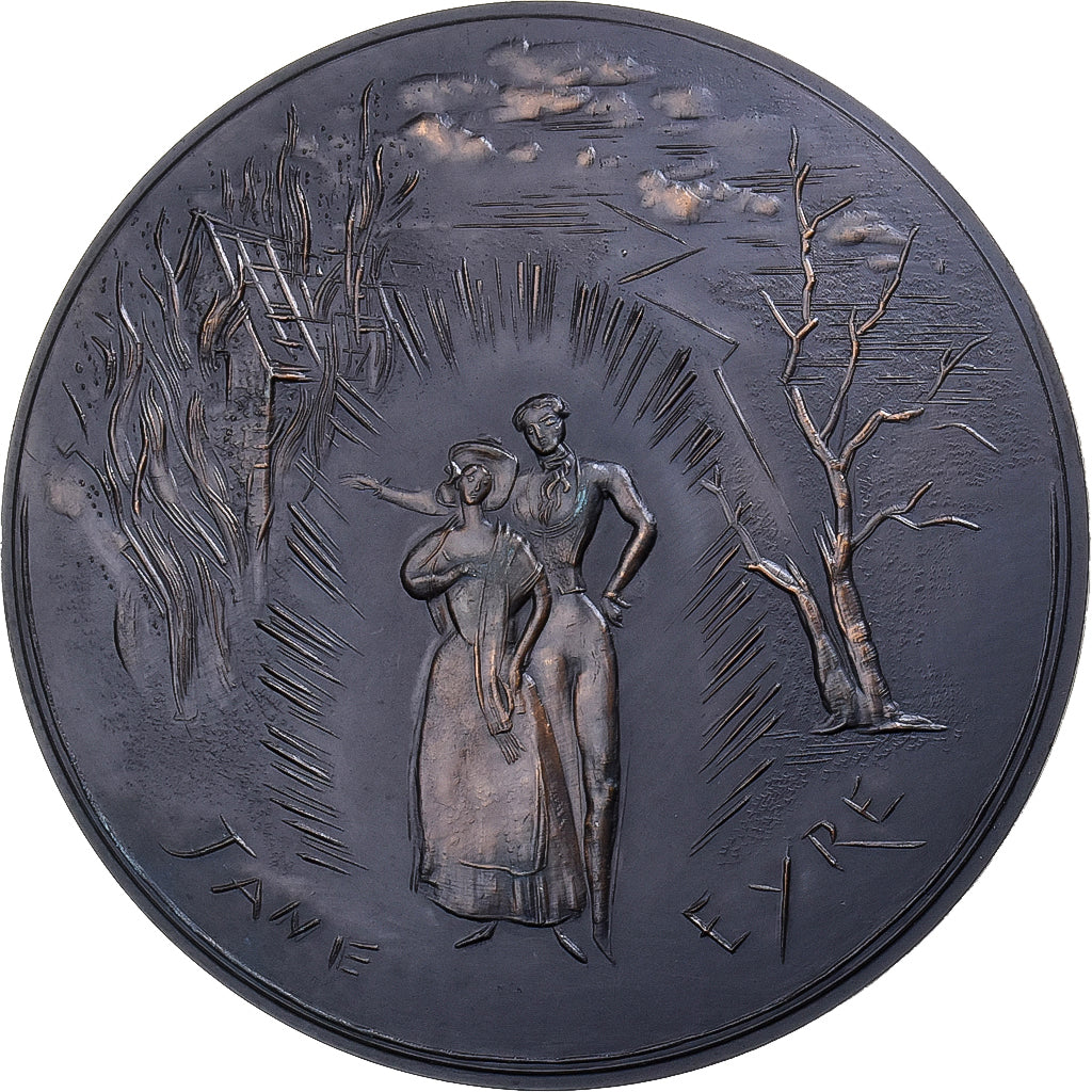 Francia, medaglia, Charlotte Brontë, Bronzo, Corbin, SPL