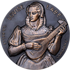 Francia, medaglia, Louise Labé, 1966, Bronzo, Vernon, SPL