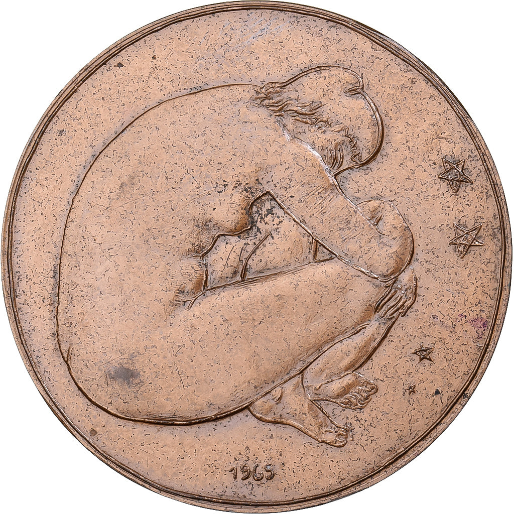 France, Medal, La Femme, 1965, Bronze, Volti, AU(55-58)