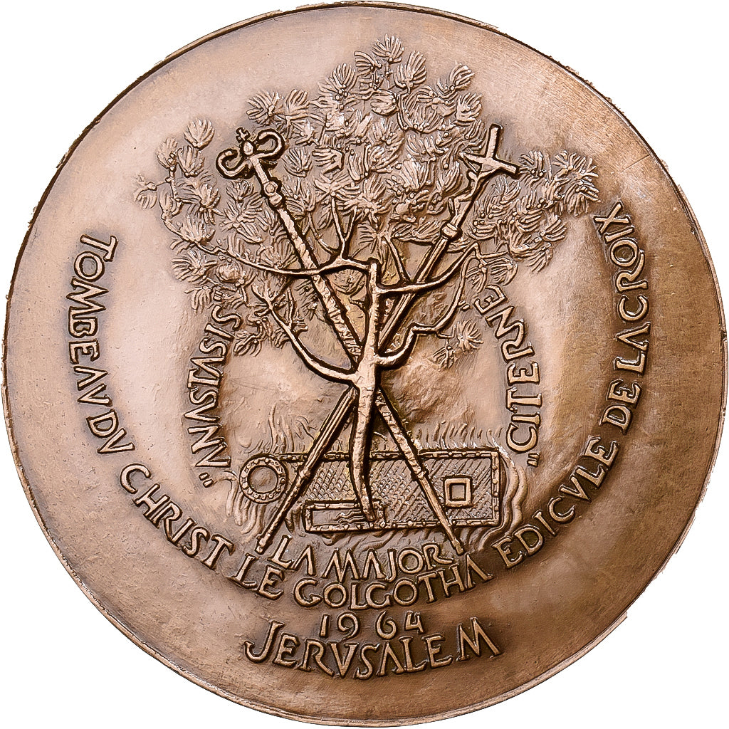 Frankreich, Medaille, Pape Paul VI, Patriarche Athénagoras Ier, Jérusalem