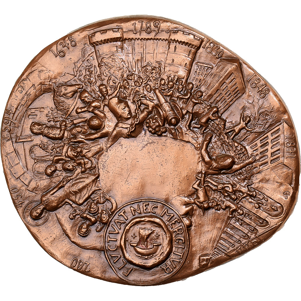 França, medalha, L'Histoire de Paris, Fluctuat Nec Mergitur, 1970, Cobre, Roch