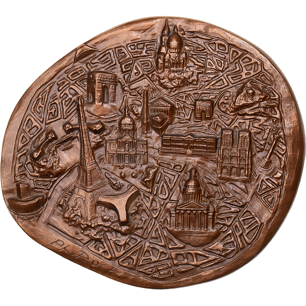 França, medalha, L'Histoire de Paris, Fluctuat Nec Mergitur, 1970, Cobre, Roch