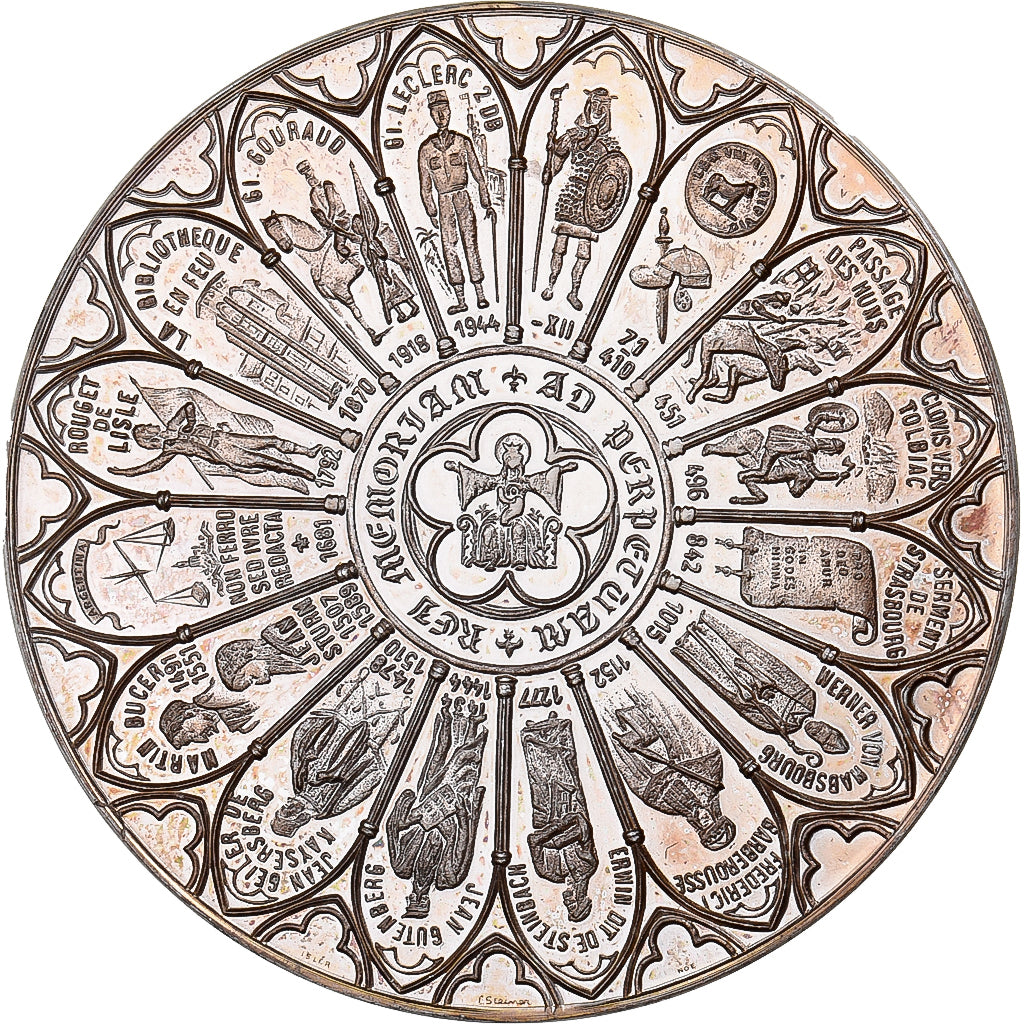 France, Medal, Strasbourg, Bimillénaire de la Ville, 1988, Silver, Steiner