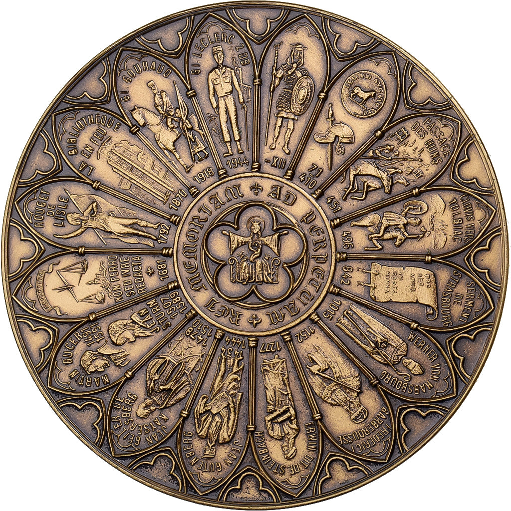 Francia, medaglia, Strasbourg, Bimillénaire de la Ville, 1988, Bronzo, Steiner