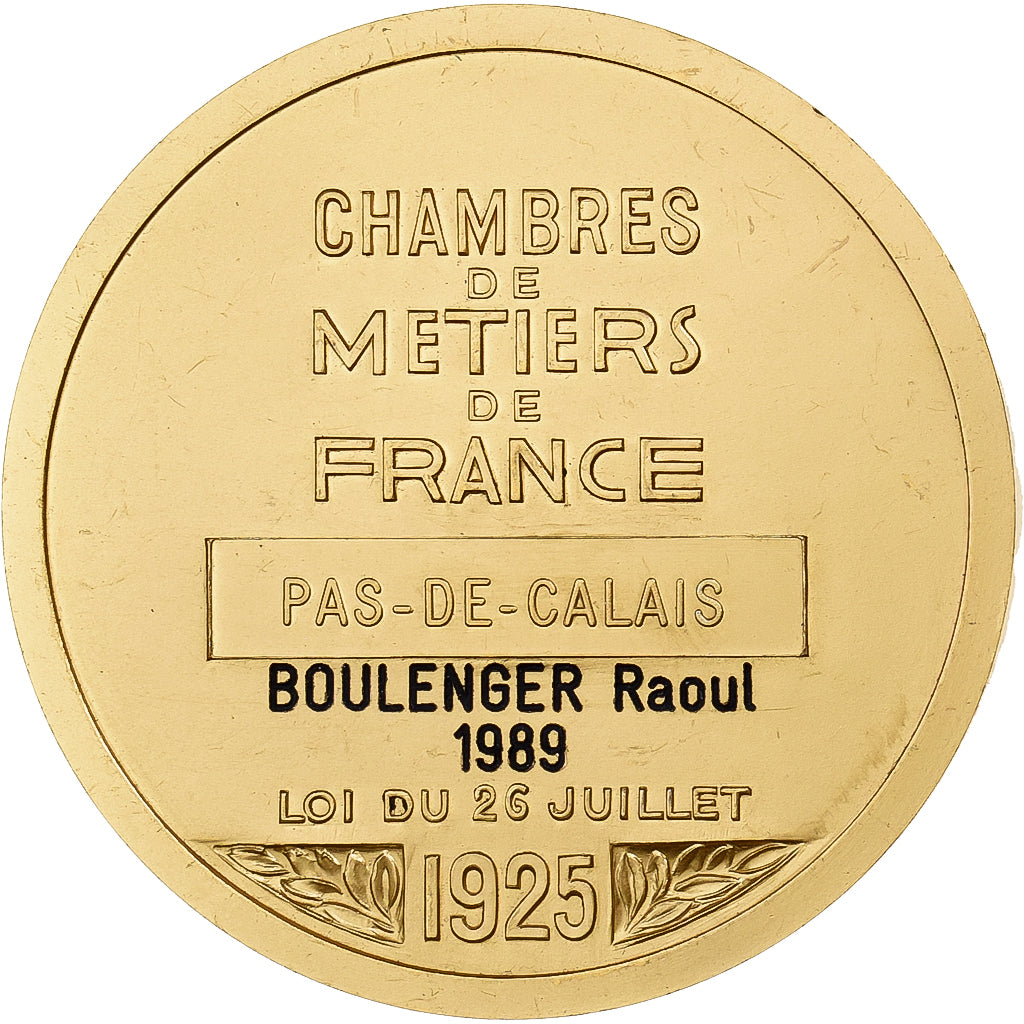 France, Medal, Chambre de métiers de France, 1989, Gilt Bronze, MS63