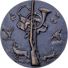 France, Médaille, La Chasse, Bronze, MS63, Delannoy, Animaux