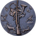 France, Médaille, La Chasse, Bronze, MS63, Delannoy, Animaux