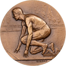 France, Médaille, Départ de Course, 1966, Bronze, MS63, Gibert
