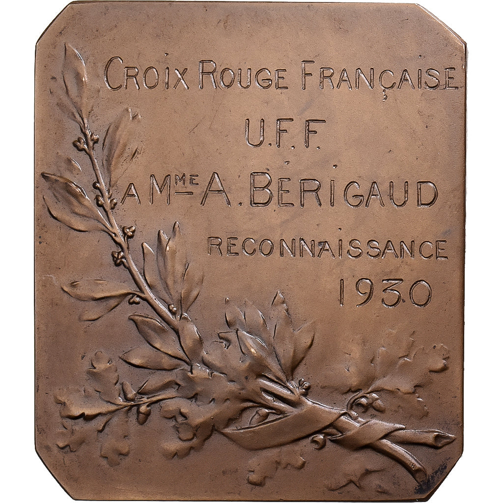 Francia, medaglia, Croix Rouge, 1930, Bronzo, Henri Dubois, Reconnaissance, SPL-