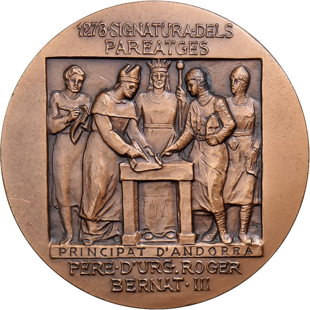 Andorra, medalla, 700ème Anniversaire des Paréages, 1978, Bronce, SC