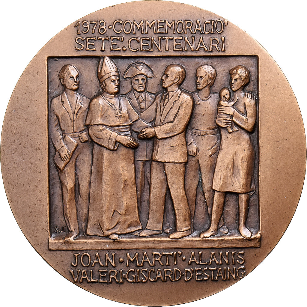 Andorra, medalla, 700ème Anniversaire des Paréages, 1978, Bronce, SC
