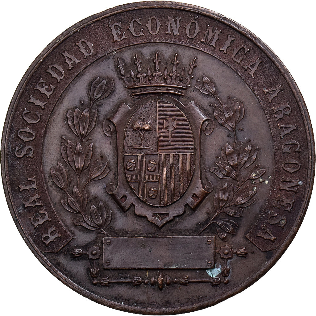 Spanje, Medaille, Exposicion Aragonesa, 1886, Bronzen, FR