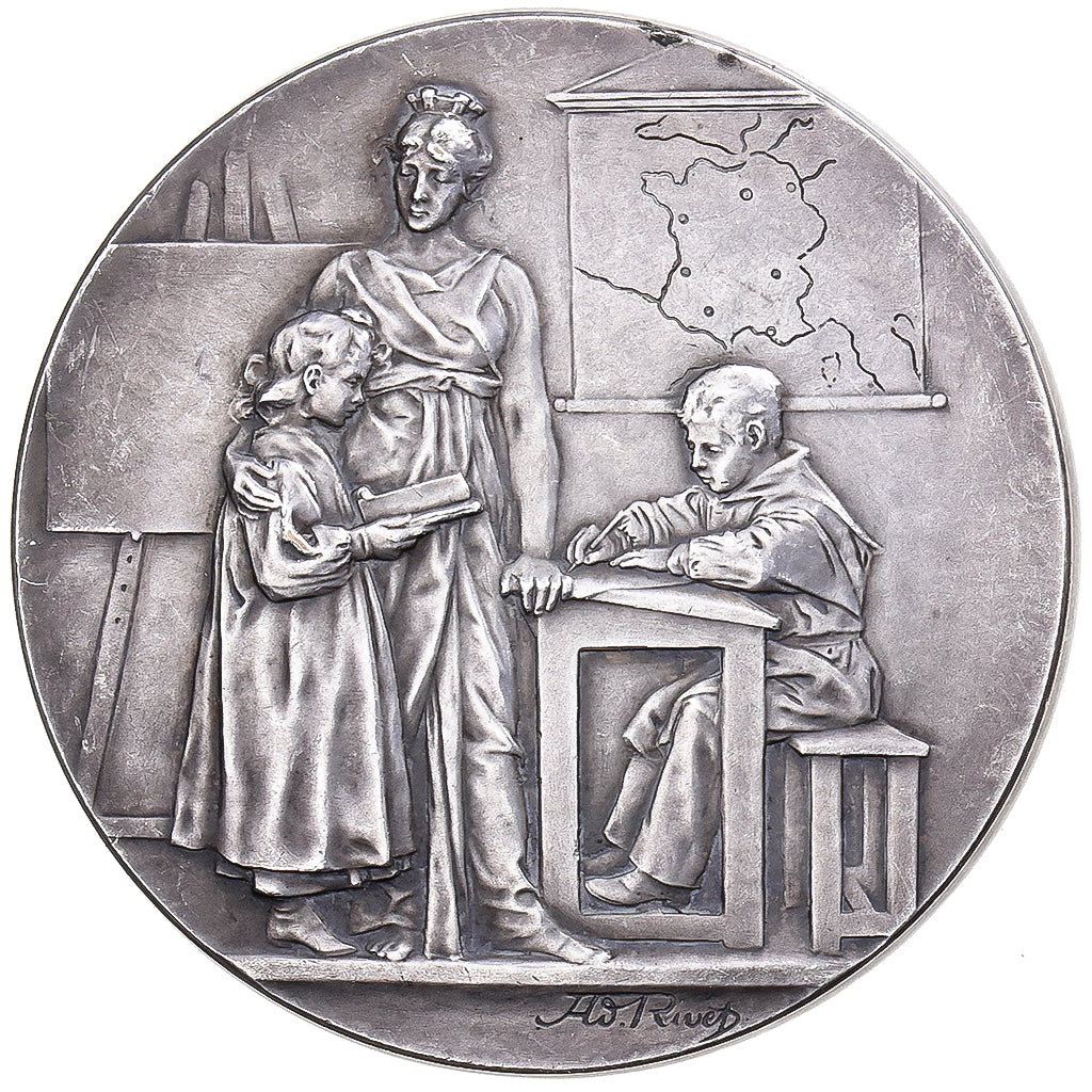 France, Medal, Certificat d'Etudes Primaires, Toulouse, Silvered bronze, Rivet