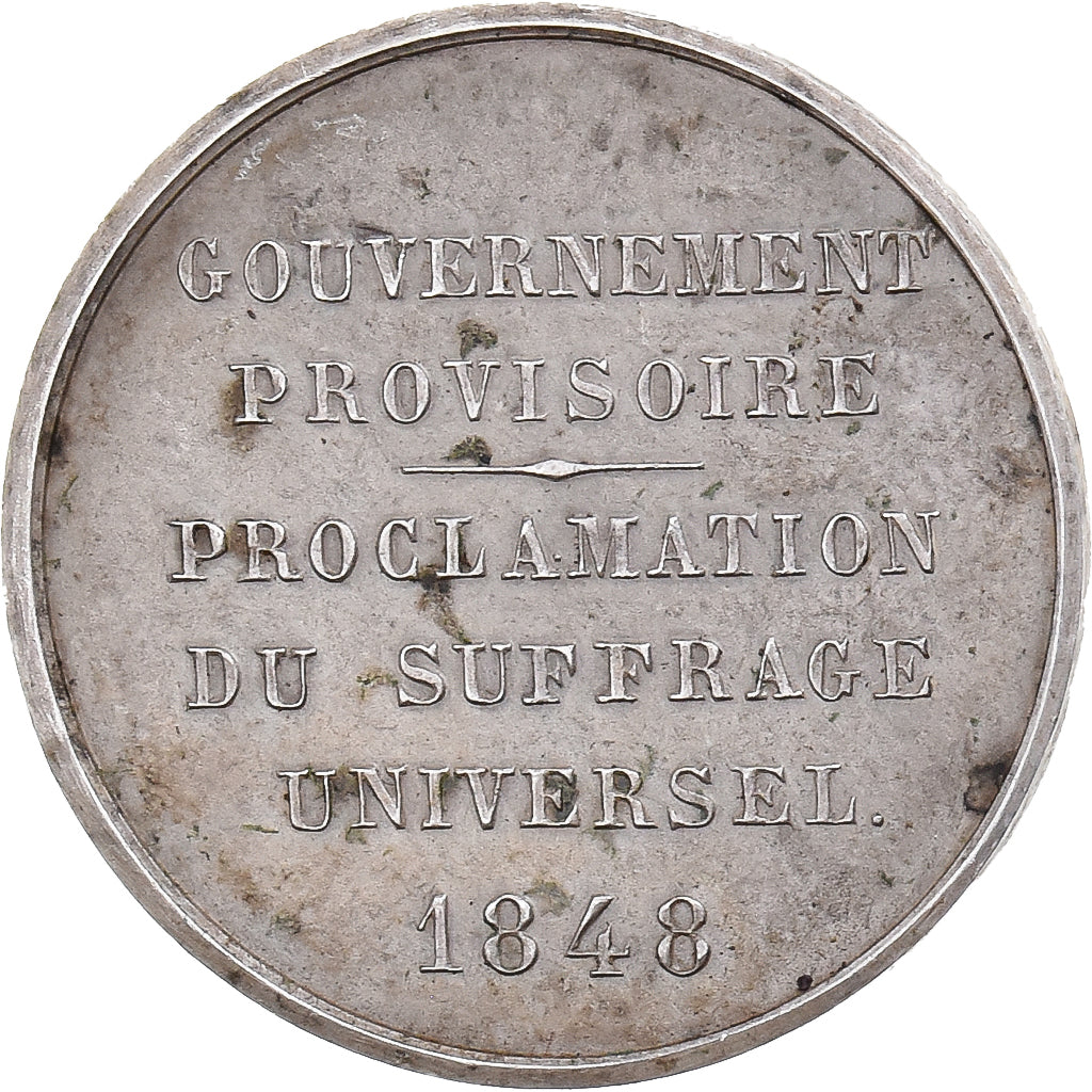 France, Medal, Ledru Rollin , Proclamation Suffrage universel, 1848, Silver