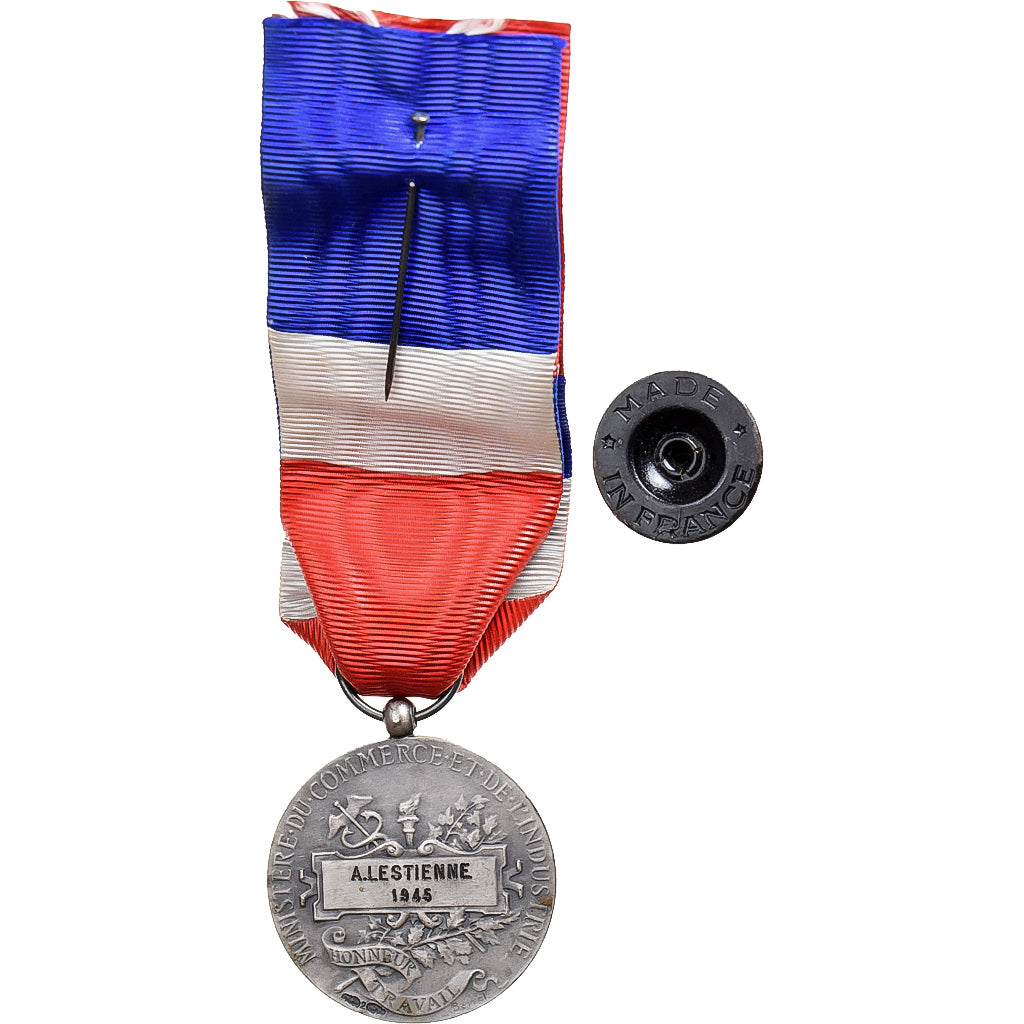 France, Industrie-Travail-Commerce, Médaille, 1945, Excellent Quality