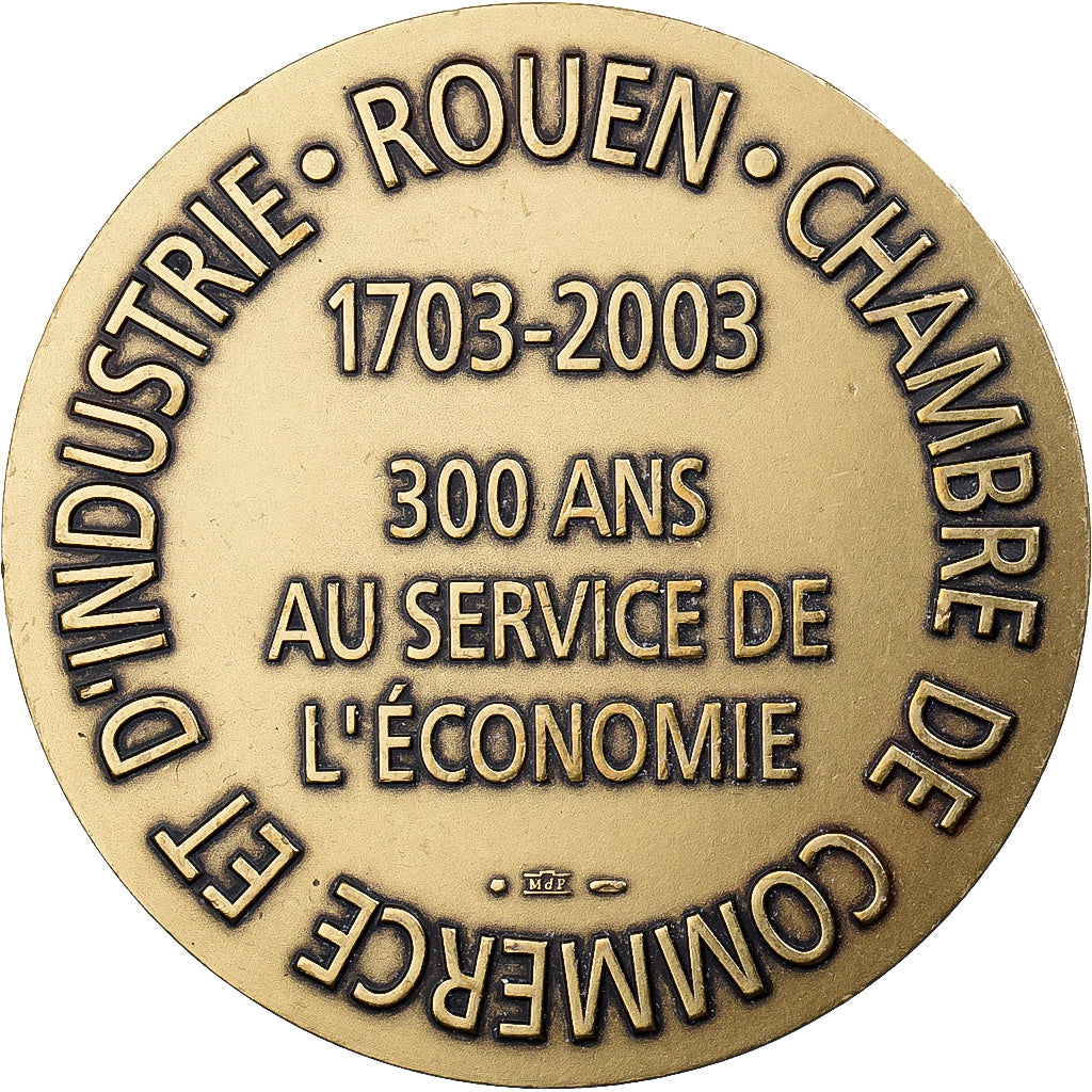 Francia, medaglia, Chambre de Commerce et d'Industrie de Rouen, 2003, Bronzo