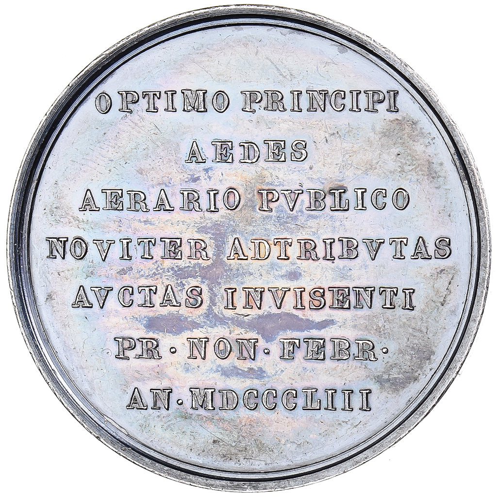 PAŃSTWO WATYKAŃSKIE, medal, Pie IX, 1853, Srebro, Zaccagnini, AU(55-58)