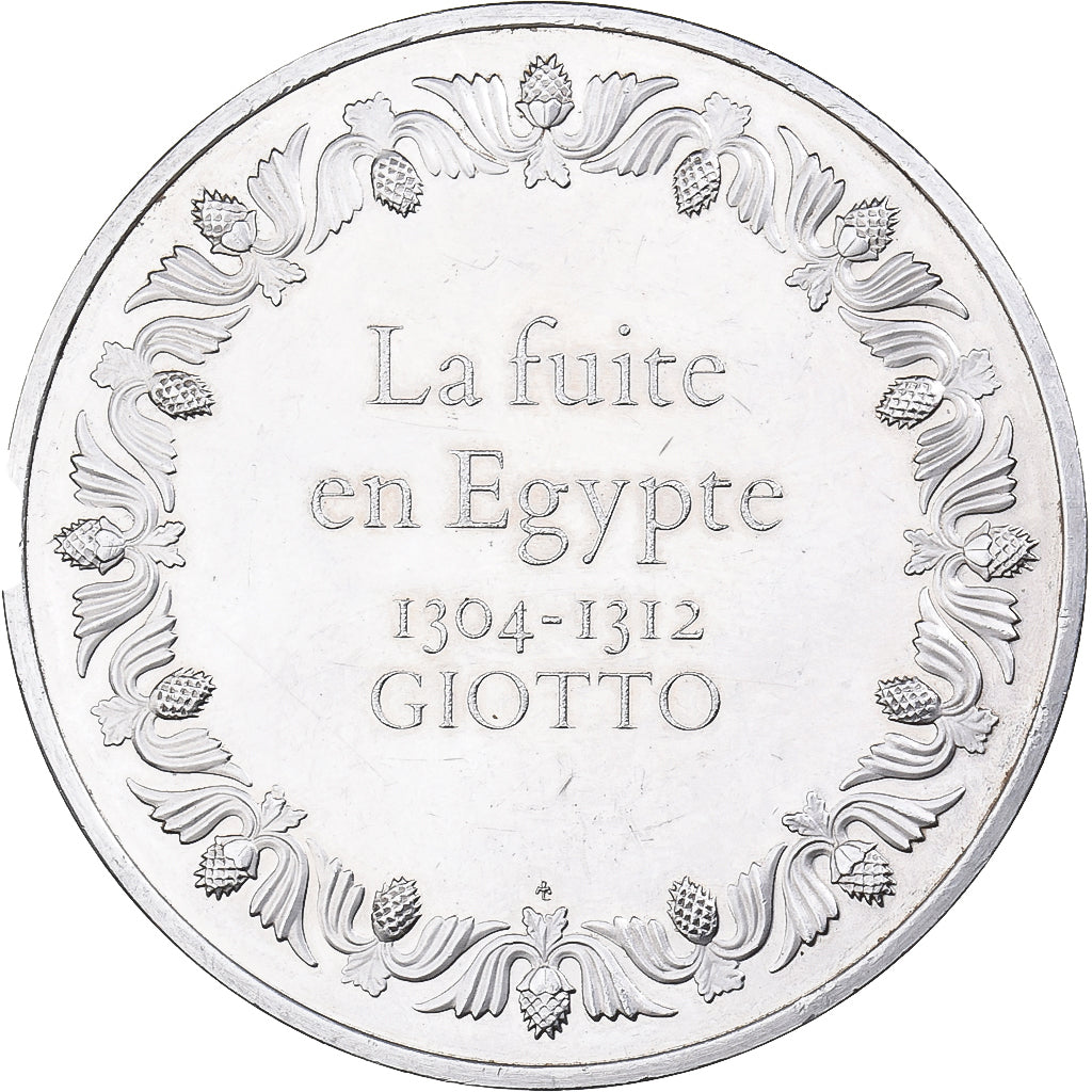 Frankreich, Medaille, Peinture, La fuite en Egypte, Giotto, Silber, VZ
