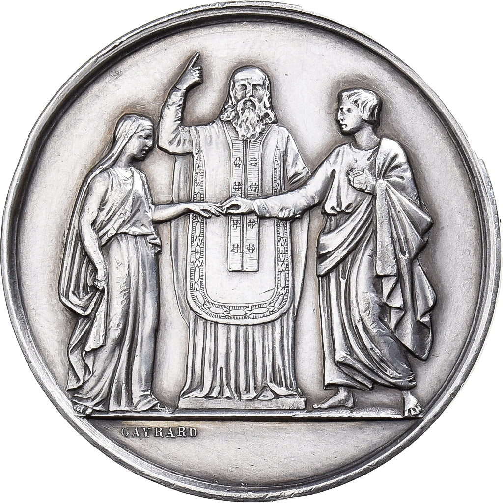 France, Medal, Médaille de mariage, 1862, Gayrard, AU(55-58), Silver