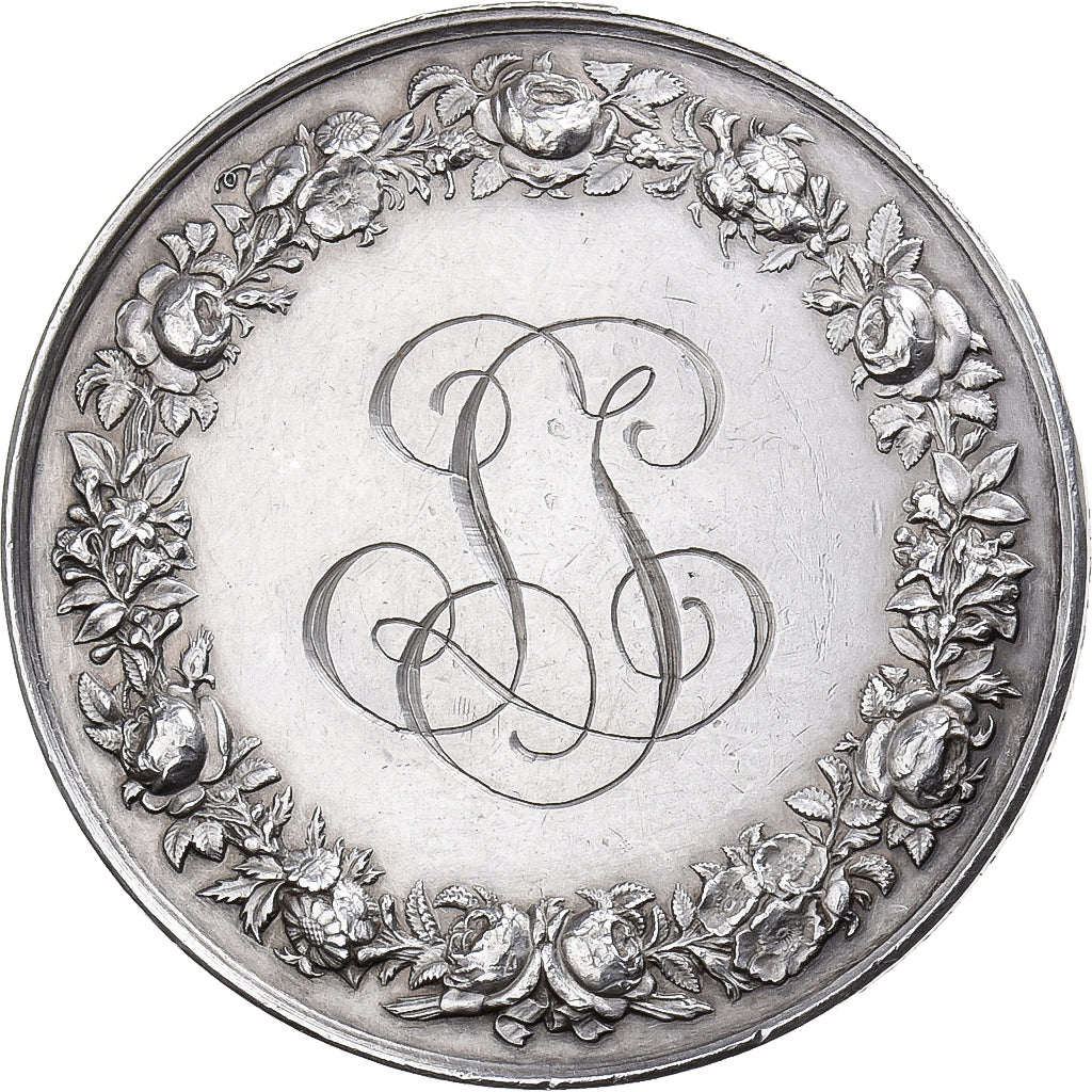 France, Medal, Médaille de mariage, 1862, Gayrard, AU(55-58), Silver
