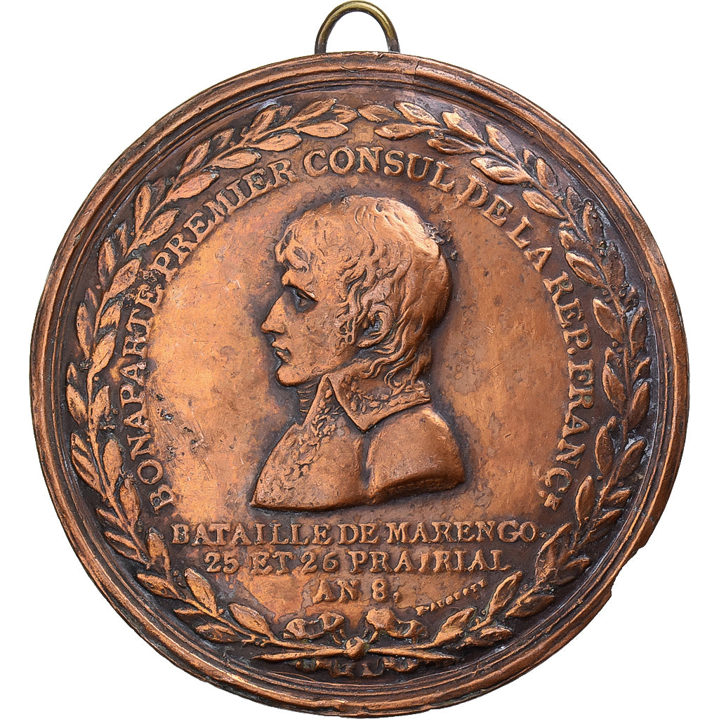 France, Médaille, Bataille de Marengo, 1800, Copper-Tin, TTB, Auguste, Cliché