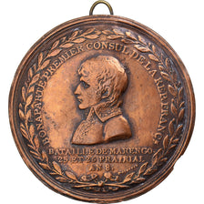 France, Médaille, Bataille de Marengo, 1800, Copper-Tin, TTB, Auguste, Cliché