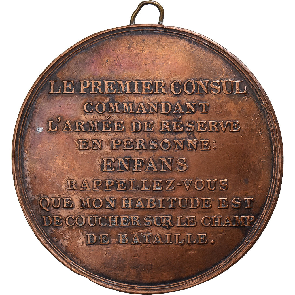 França, medalha, Bataille de Marengo, 1800, Copper-Tin, Auguste, Cliché