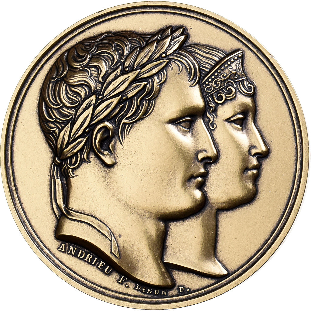 Francia, medalla, Napoléon et Marie-Louise, Bronce, Denon, SC