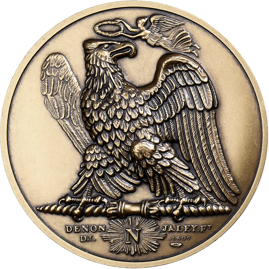 Francia, medaglia, L'Empereur Napoléon Abdique, Bronzo, Denon, SPL
