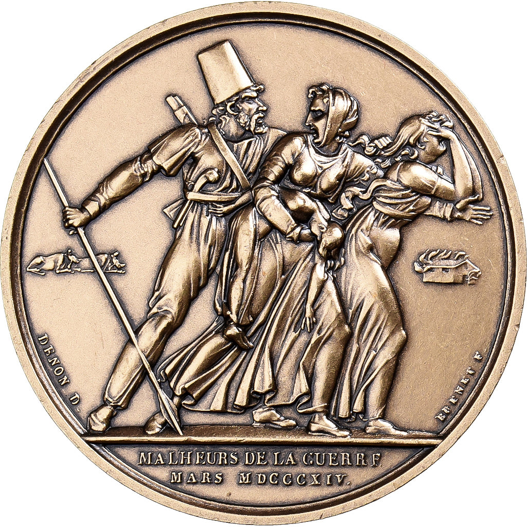 França, medalha, Napoléon Ier, Malheurs de la Guerre, Bronze, Denon, MS(63)