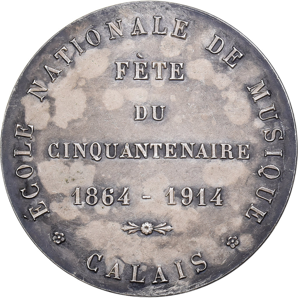 France, Medal, Ecole Nationale de Musique de Calais, Cinquantenaire, 1914