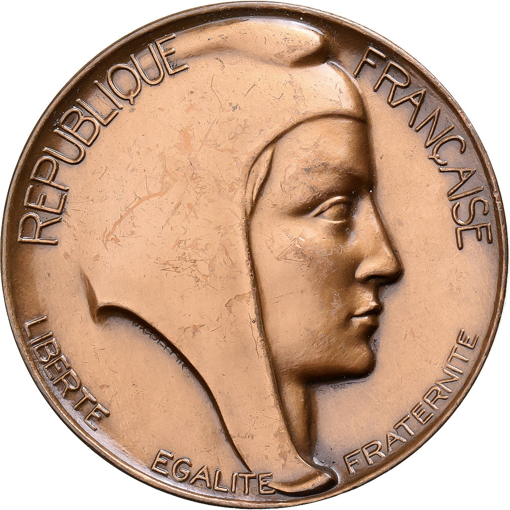 Francja, medal, Marianne, République Française, 1983, Brązowy, Coeffin